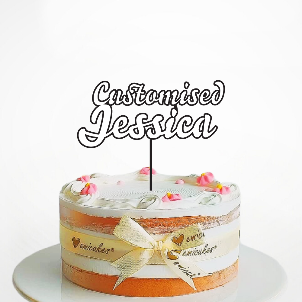 Custom 2 Line Cake Topper (Jessica Font)