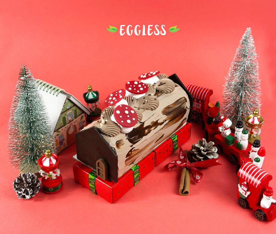 Winter's Lucky Charm (Eggless Chocolate Crunch Log)