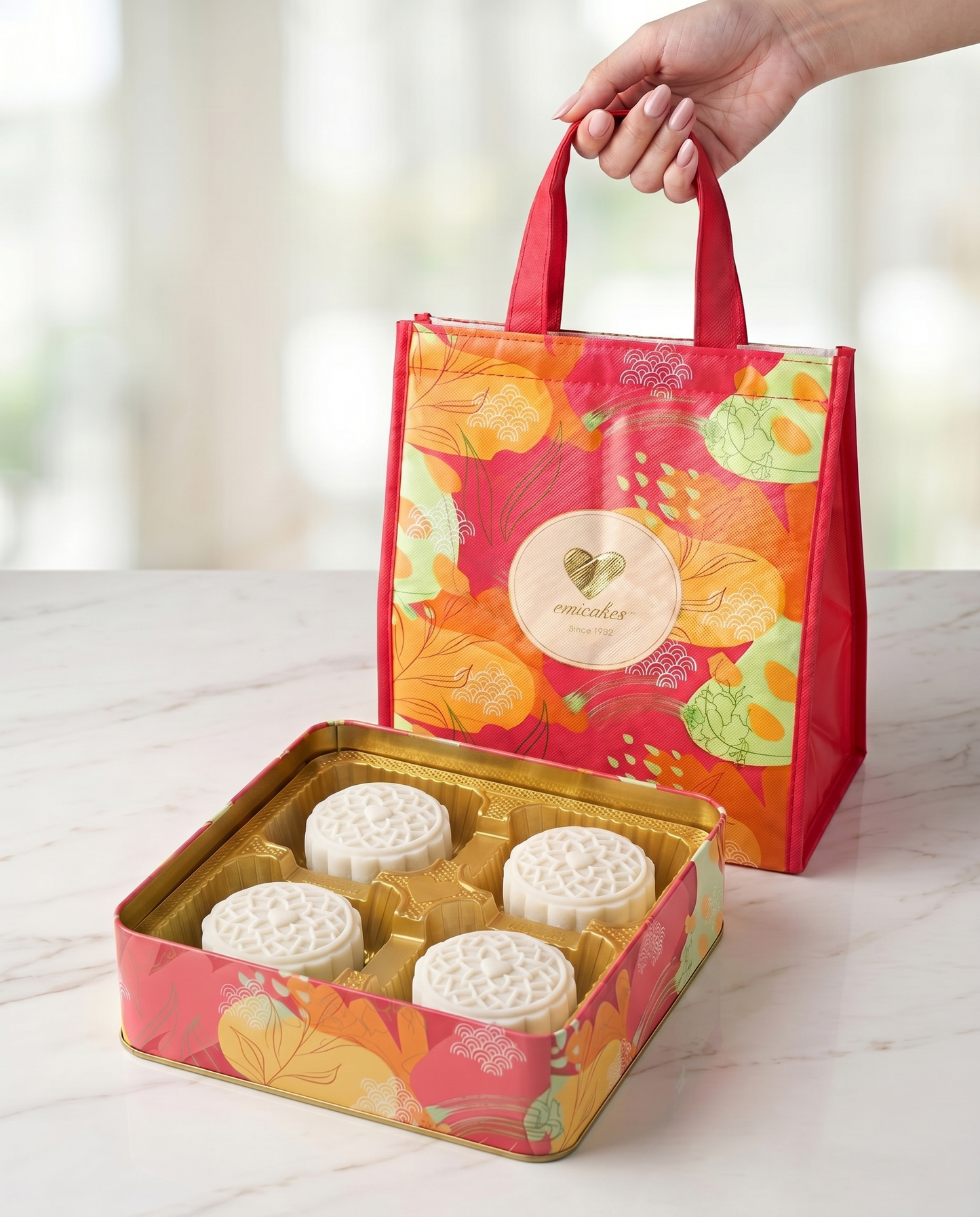 Pure Mao Shan Wang Durian Snowskin Mooncakes (Box of 4)