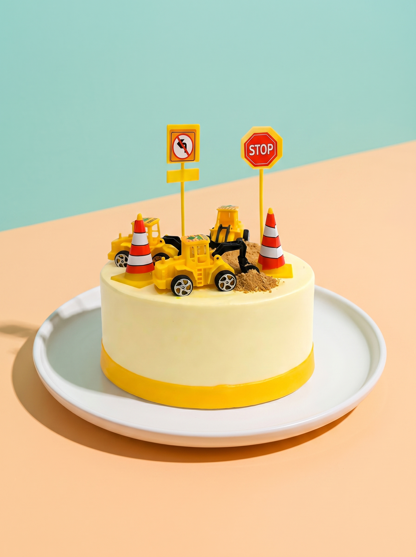 Excavator Construction Site Cake