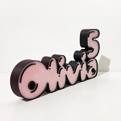 Custom Cake Topper 3D Design (Bubbles Font)