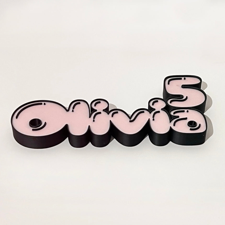 Custom Cake Topper 3D Design (Bubbles Font)