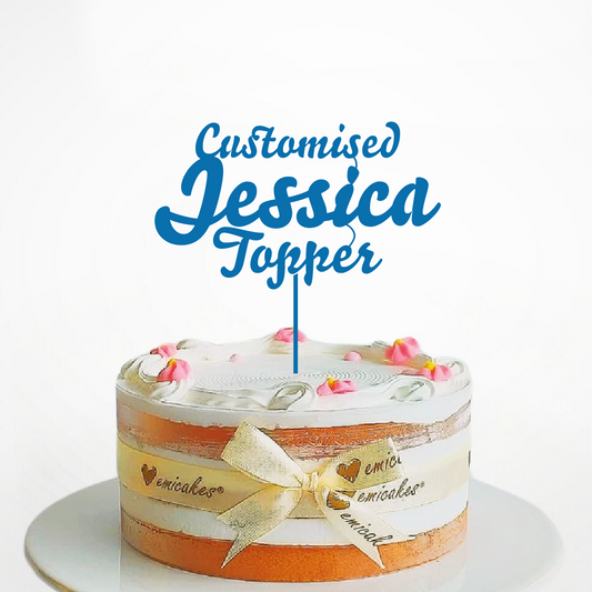 Custom 3 Lines Cake Topper (Jessica Font)