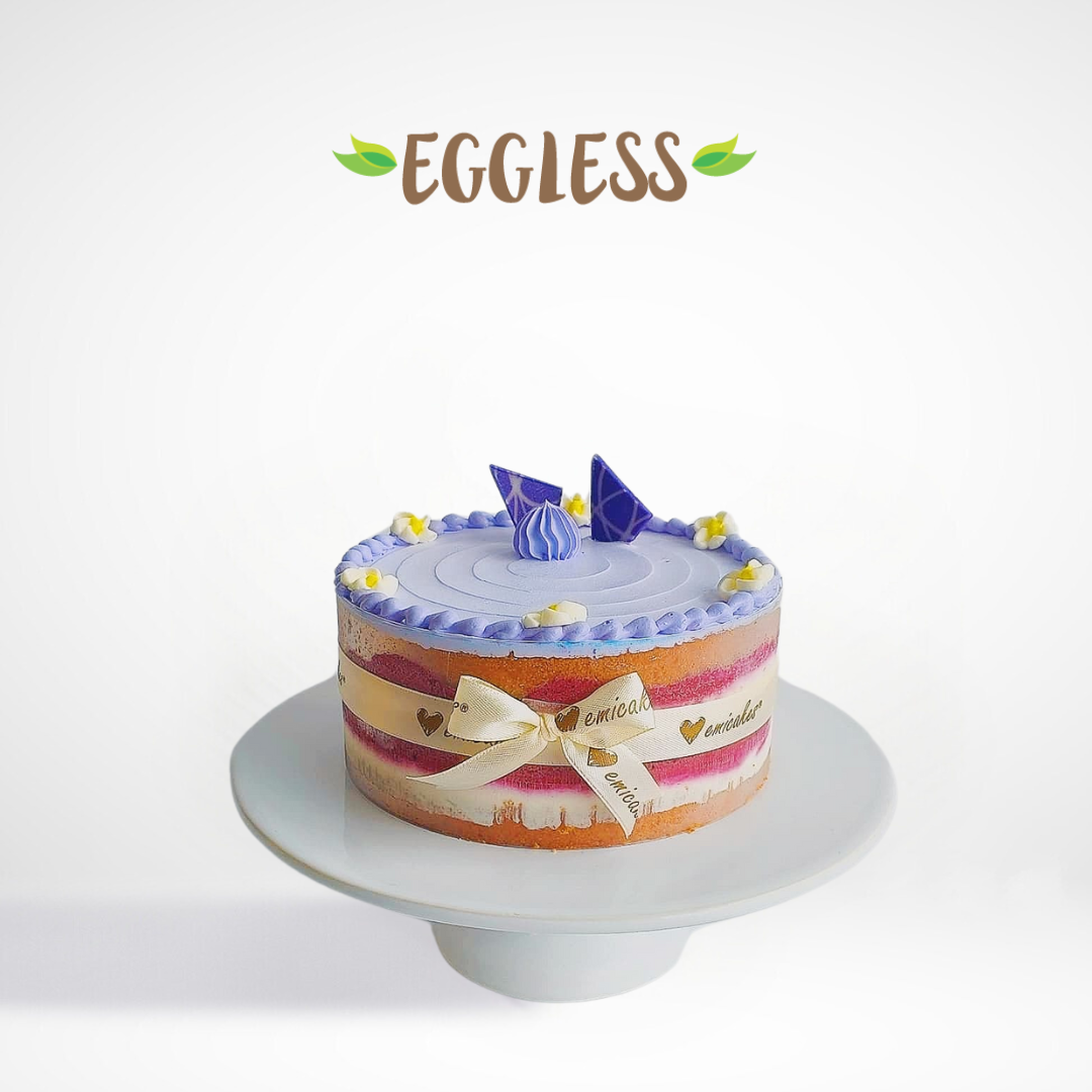 Eggless Blueberry Lemon Naked Cake