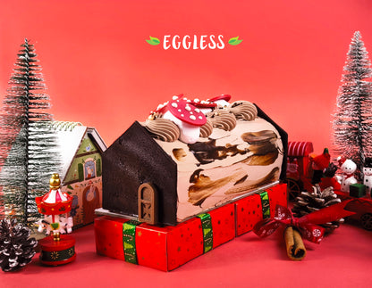 Winter's Lucky Charm (Eggless Chocolate Crunch Log)