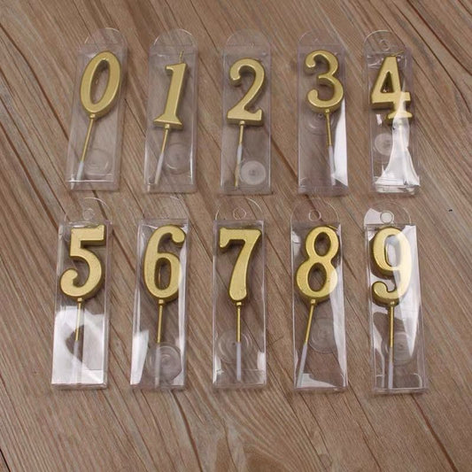 Gold Number Candle