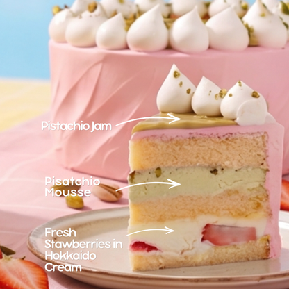 Strawberry Pistachio Cake (Next Day)